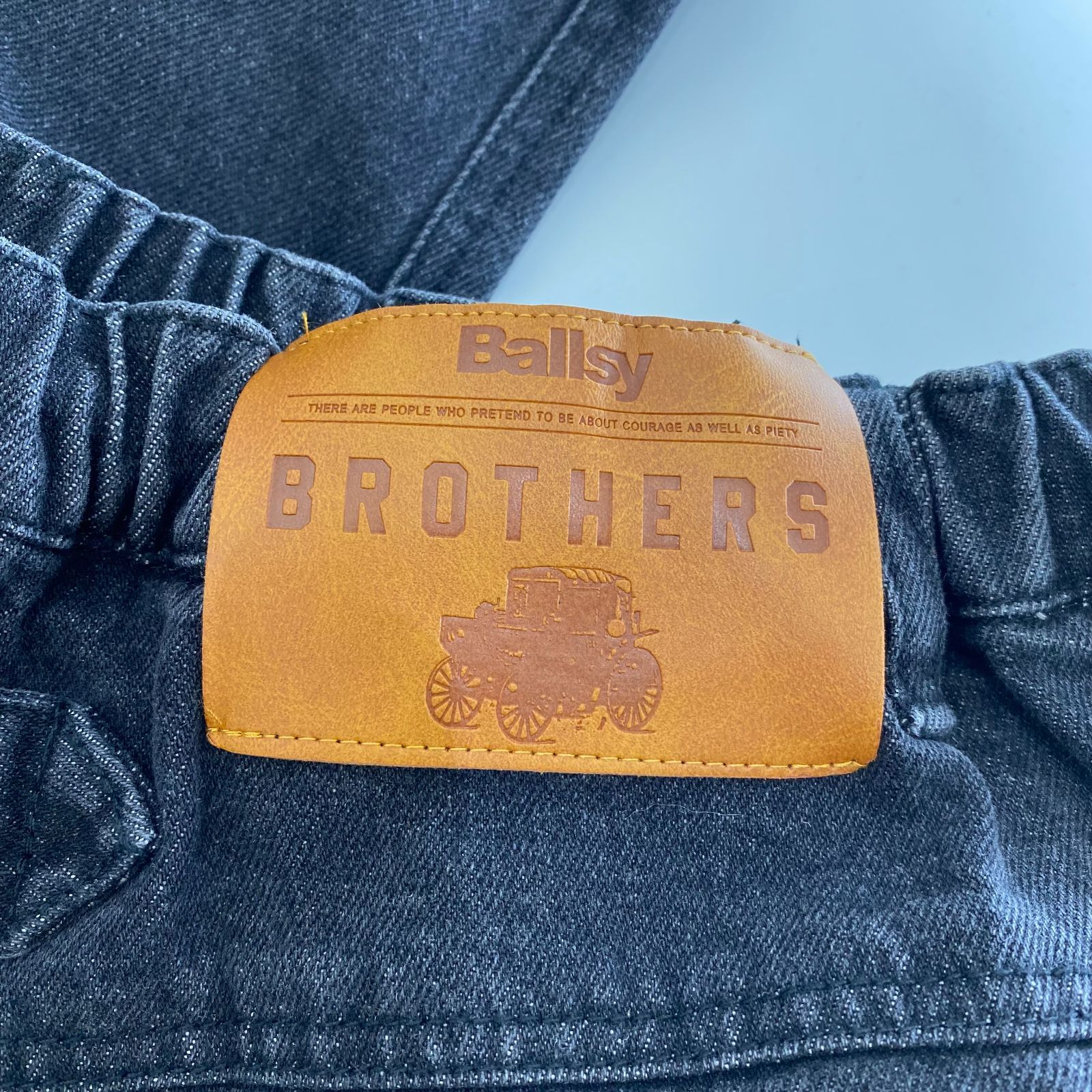 B.BALLSY ヴィンテージ プロセッシング ワイド ワーク デニムパンツ