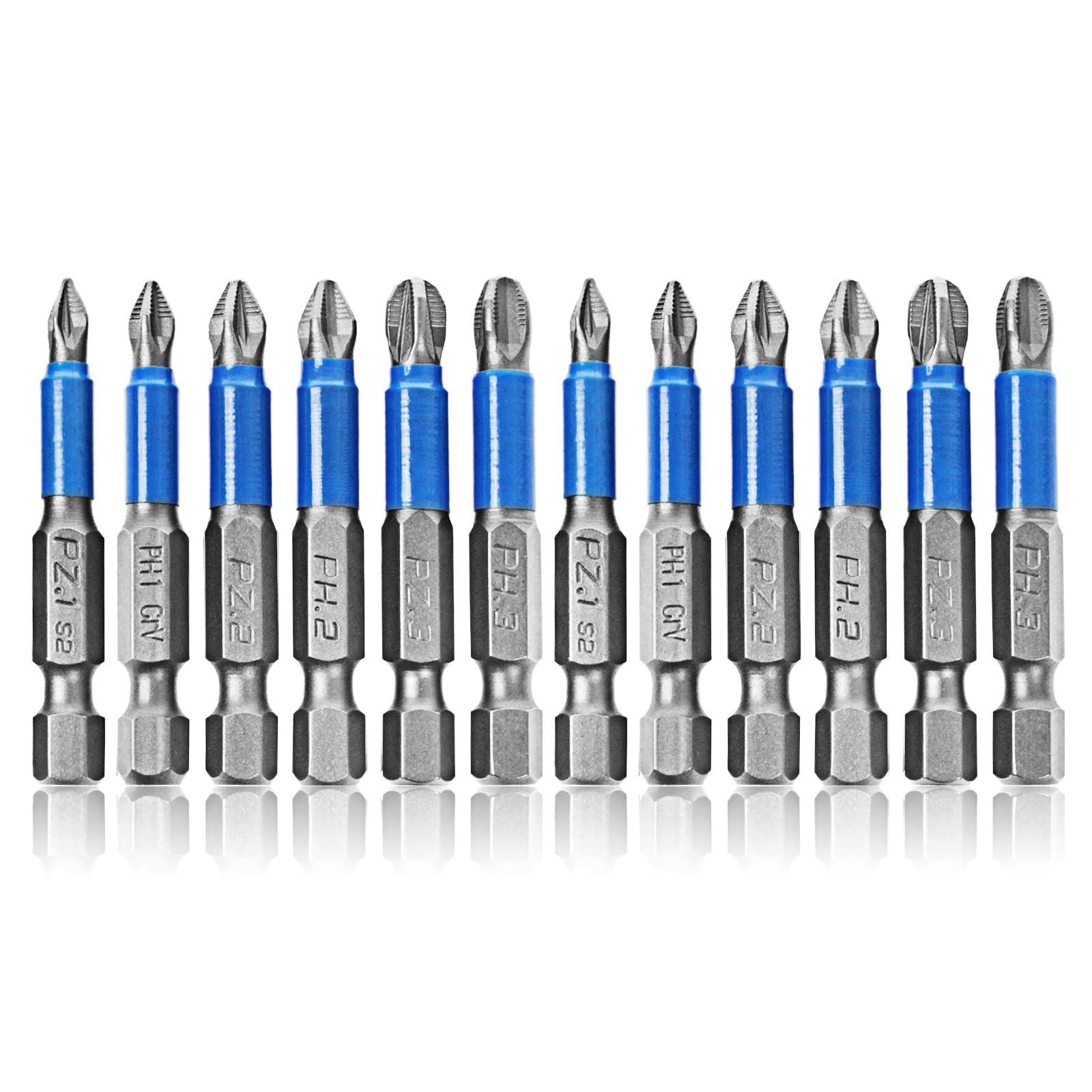 ラスト1点！】12本セット 50mm 電動工具 滑り止めデザイン S2合金鋼プラスドライバービット インパクト用  PZ1/PZ2/PZ3/PH1/PH2/PH3 プラスビット ドライバービットセット Wolfride - メルカリ