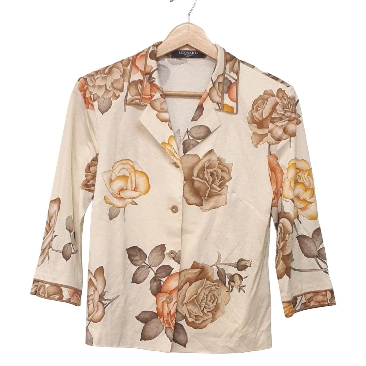 美品】LEONARD レオナール ブラウス 七分丈 L 超美品LEONARDレオナール