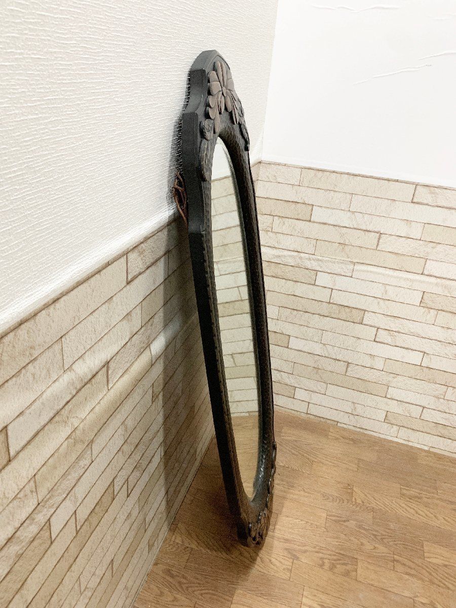 松本民芸家具 スタンドミラー 姿見 全身鏡 ミズメザクラ GMHK520○松本