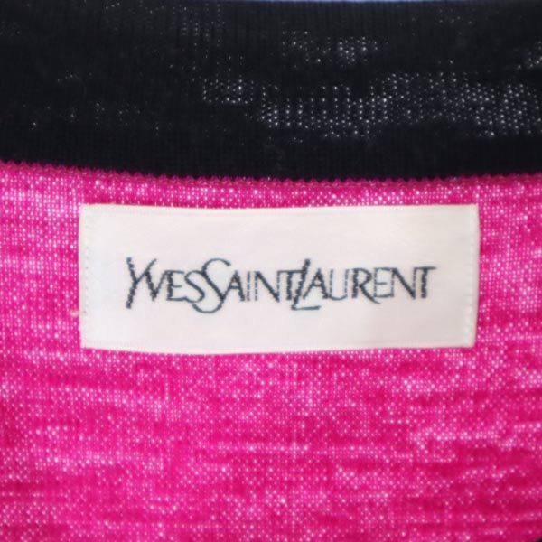 イヴサンローラン ウール ジャケット M ピンク×黒 YVES SAINT LAURENT