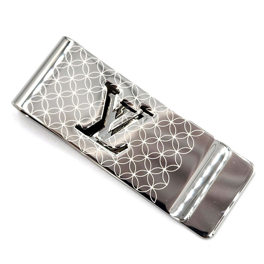ルイヴィトン LOUISVUITTON マネークリップ M65041 シルバー メタル 中古ABランク メンズ ビルクリップ 札バサミ