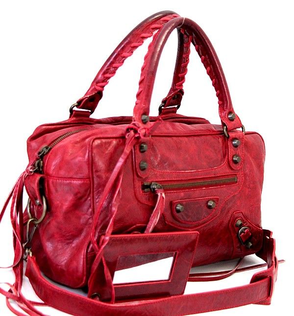 バレンシアガ BALENCIAGA ザ ツィギー 2WAYバッグ レザー 赤