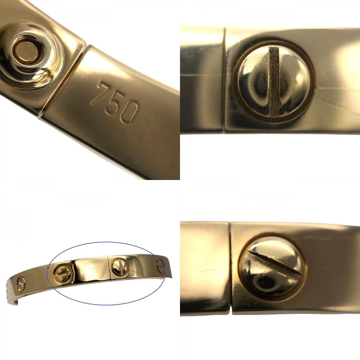 ラブブレス☆正規店購入カルティエ☆WGホワイトゴールドラブブレス#16