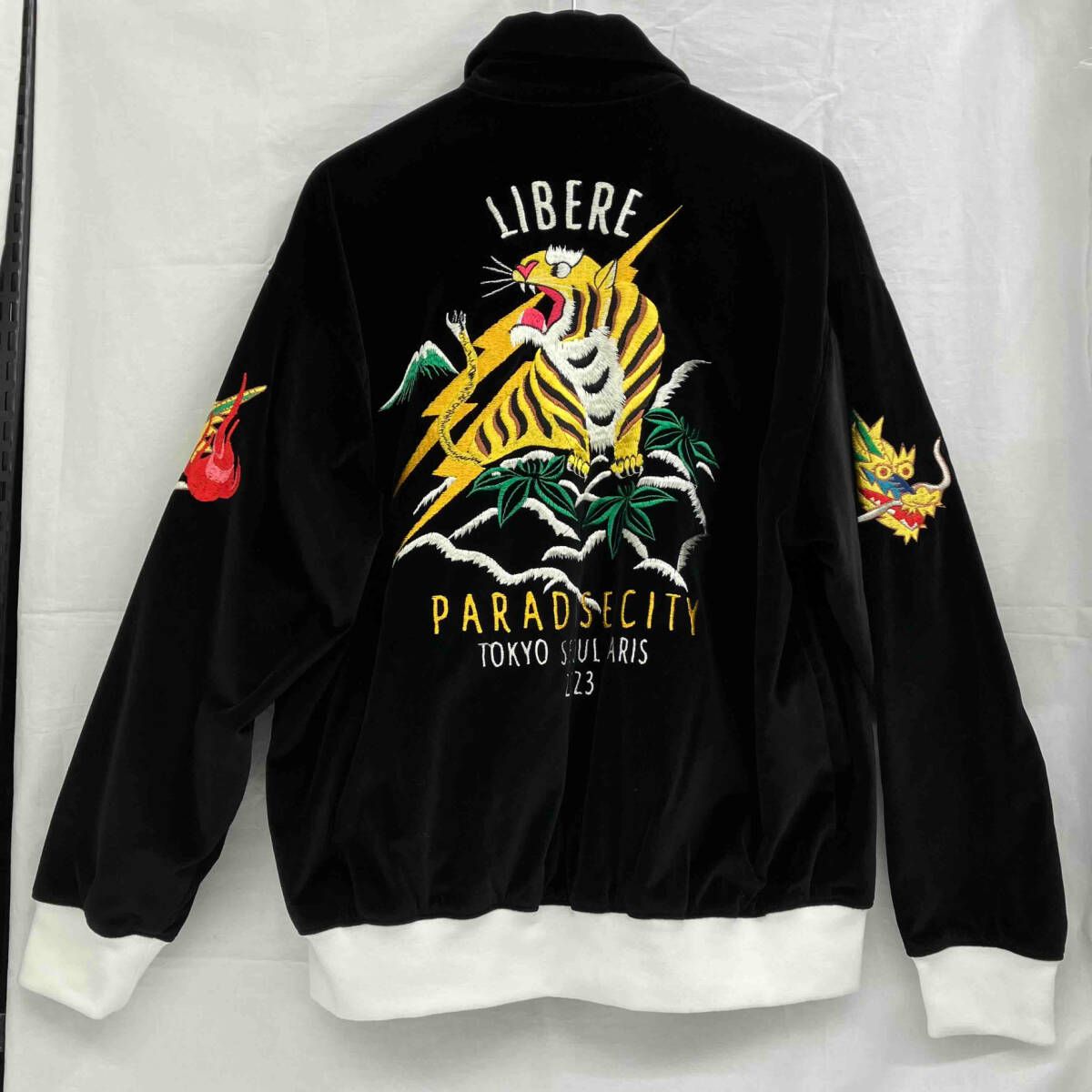 LIBERE リベーレ スカジャン ベルベット ブラック サイズlarge タイガー-ドラゴン