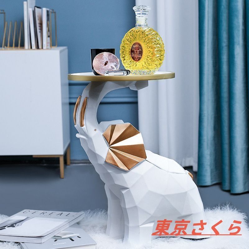 美品象の収納トレイ&ティッシュボックス フィギュア 2in1 ホワイト  