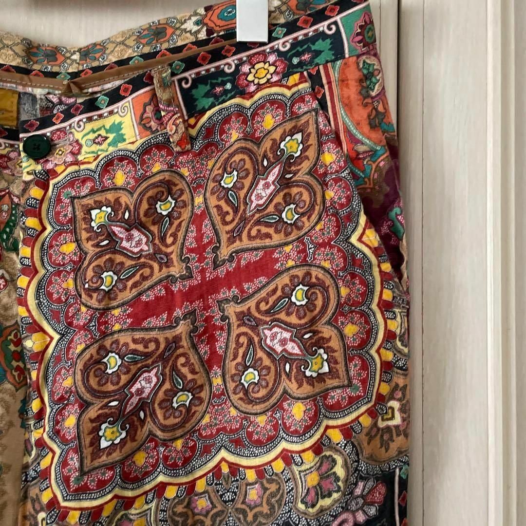 エトロ ETRO ペイズリー 総柄 花柄 リネン 麻 ボトム パンツ エトロ ETRO ペイズリー 総柄 花柄 リネン 麻 ボトム パンツ