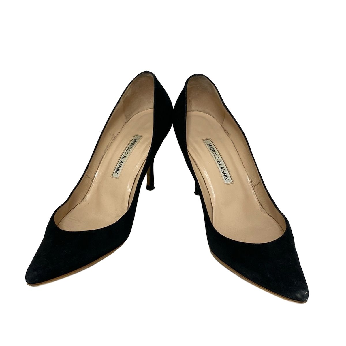 MANOLO BLAHNIK ブラックポインテッドトゥパンプス38 MANOLO BLAHNIK(マノロブラニク) パンプス 38 1/2 レディース
