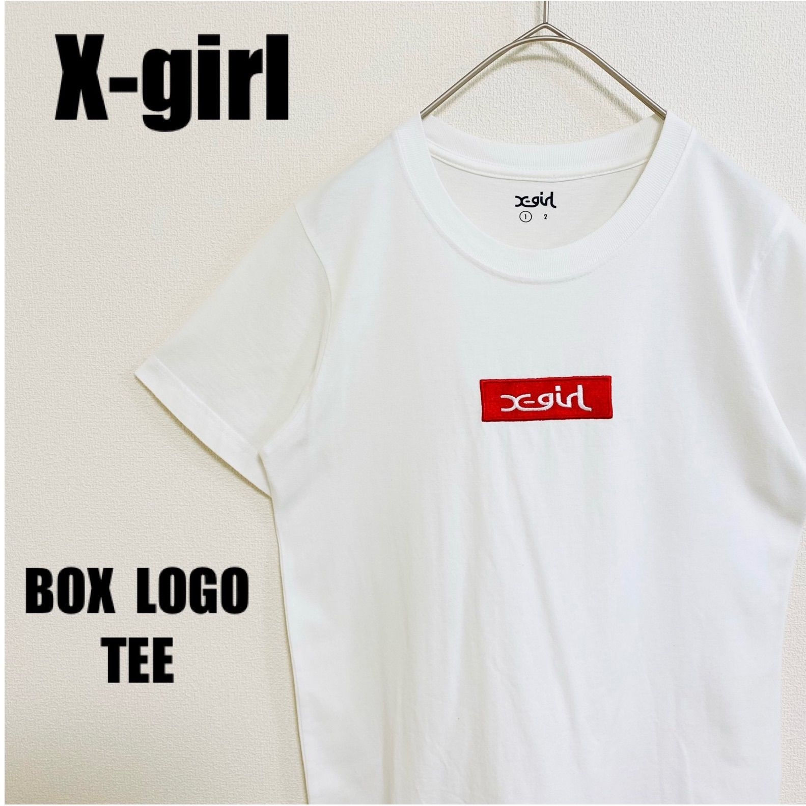 エックスガール Tシャツ X-girl ボックスロゴ 刺繍ワッペン レディース