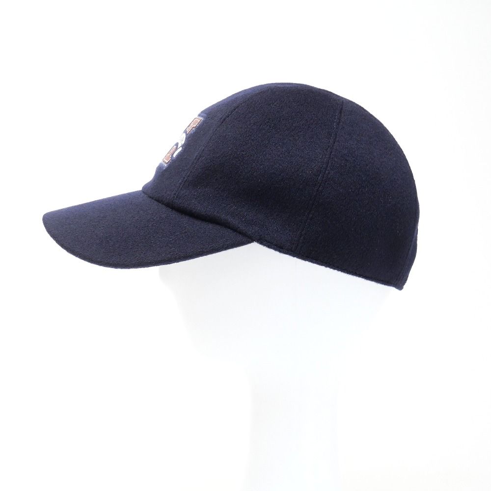 HERMES エルメス ハンチング・ベレー帽 57 黒 【古着】【中古】 HERMES