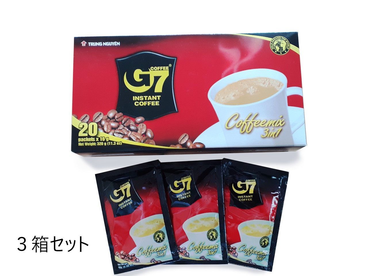 ベトナムコーヒー G7インスタントコーヒー 3in1カフェオレ 3箱（60袋
