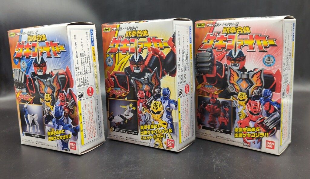 ミニプラ　獣拳戦隊ゲキレンジャー　獣拳合体ゲキファイヤー3体＋ゲキウルフ　開封品 獣挙戦隊ゲキレンジャー ミニプラ 獣拳合体ゲキファイヤー