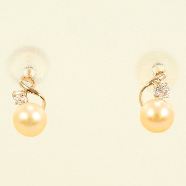 JINBO PEARLS   神保真珠商店　パールピアス　 K10 神保真珠商店/JINBO PEARLS◇パールトリムピアス