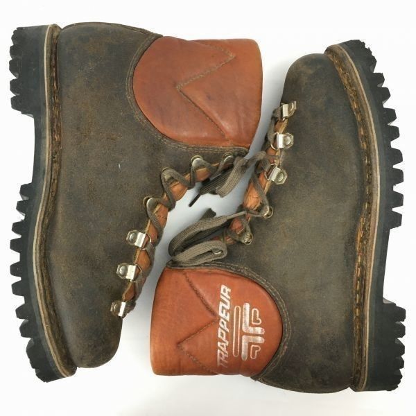 80年代以前?Vintage TRAPPEUR/トラッパー 登山 本革トレッキングブーツ 