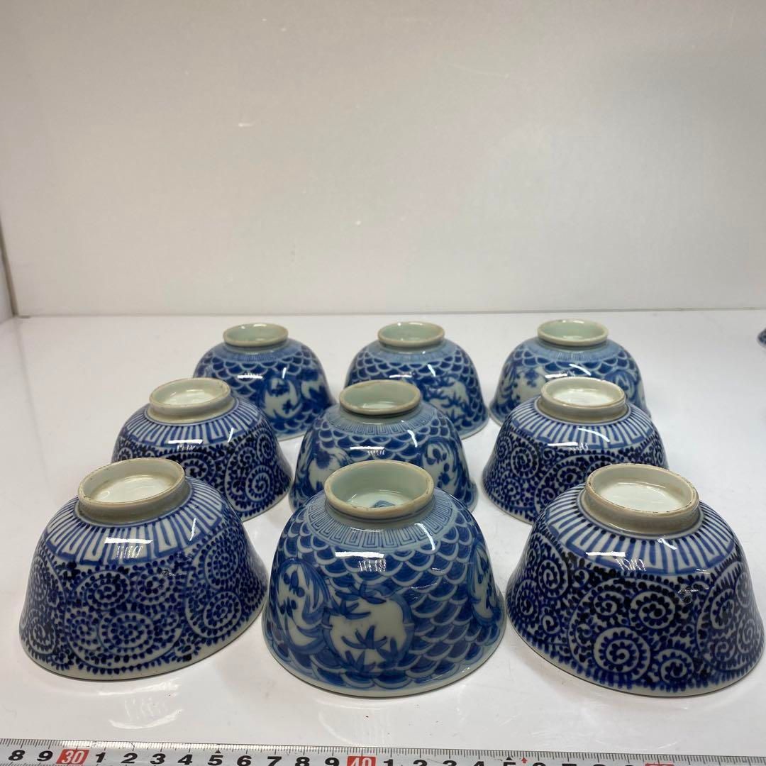 古伊万里 染付 蛸唐草 蓋茶碗等 身9 蓋10 東な6-0514① - メルカリ