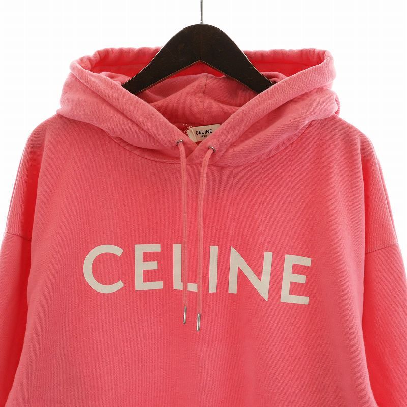 セリーヌ CELINE パーカー プルオーバー ロゴ XXL ピンク /AN21
