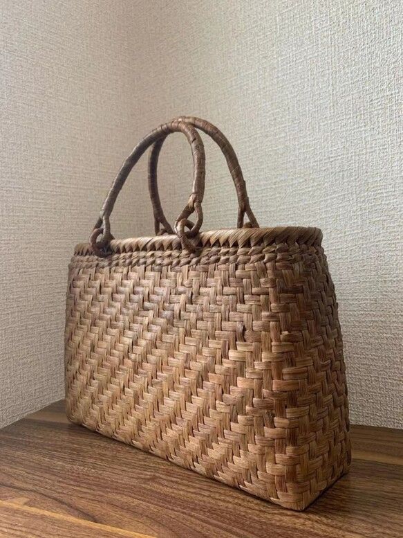 山葡萄 手作り 籠バッグ 網代編み 定番 - メルカリ