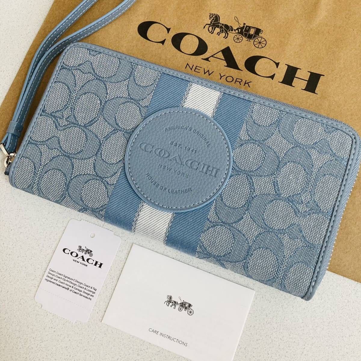 COACH コーチ 長財布 ストライプ+storksnapshots.com