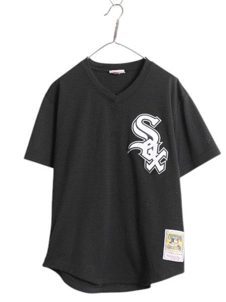 ホワイトソックス ベースボール シャツ メンズ L | MLB オフィシャル ミッチェルアンドネス 大リーグ ユニフォーム プルオーバー ブラック