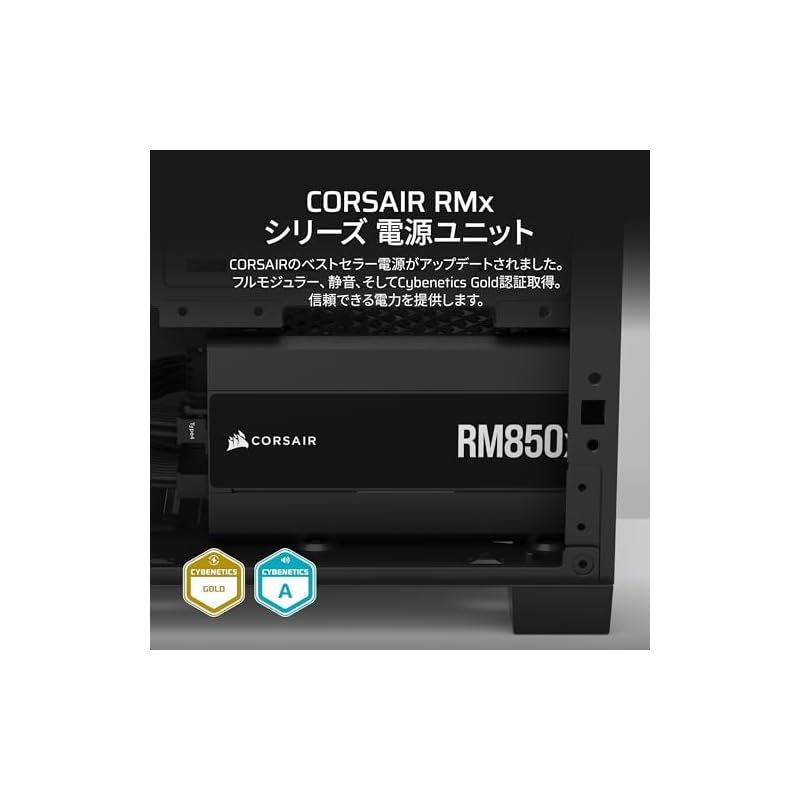 CORSAIR RM850x モデル PC電源ユニット 850W ATX3.1 PCIe5.1対応 80PLUS G 認証 フルモジュラー 12VHPWRケーブル付属 CP-9020270-JP 0