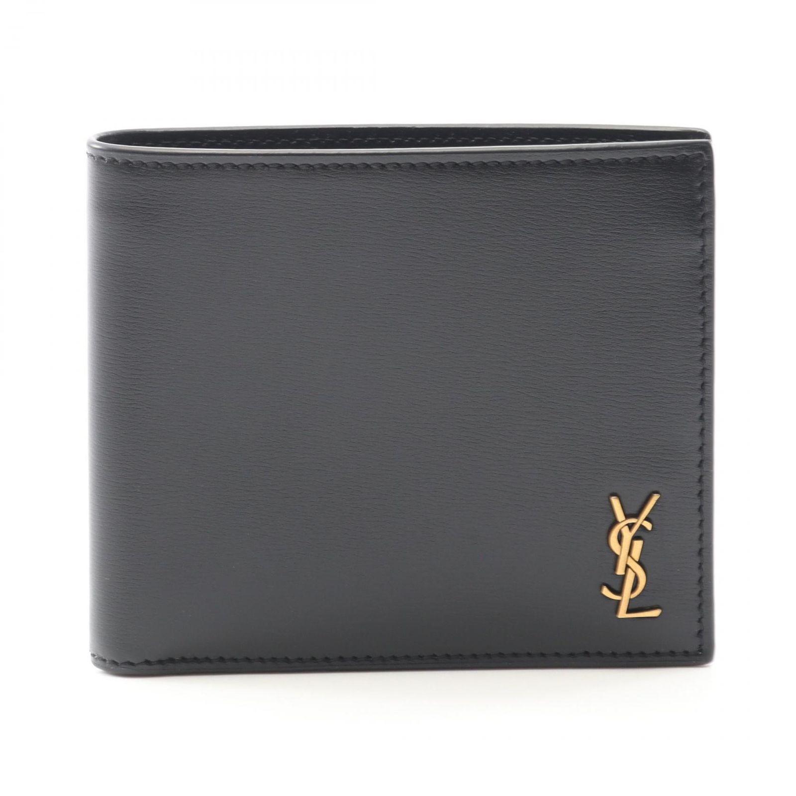 サンローランパリ SAINT LAURENT PARIS 二つ折り財布 タイニー カサンドラ 60772702G0W1000 ブラック レザー 二つ折り財布 メンズ