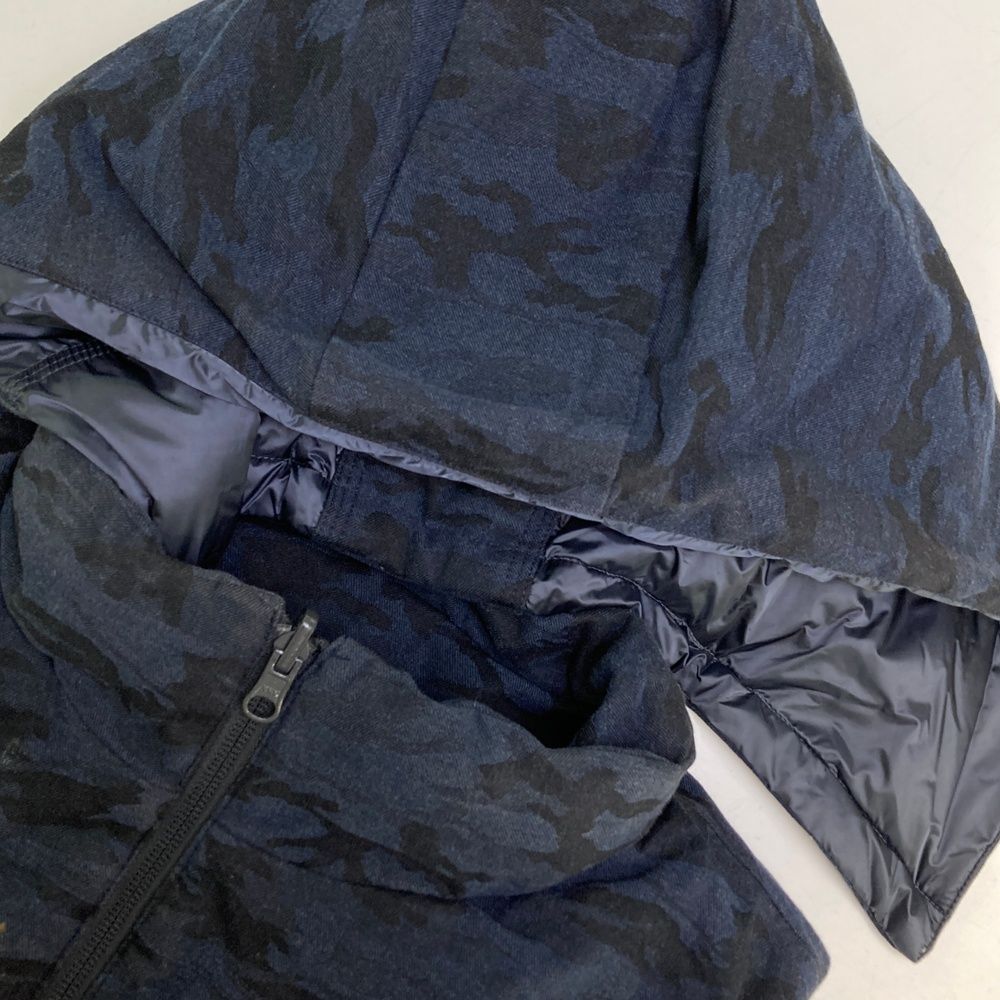 ランキング サイズ 3 DANCE WITH DRAGON ダンスウィズドラゴン リバーシブル フード付 ダウンジップベスト カモフラ柄 ネイビー系 240101473523 ゴルフウェア レディース ストスト