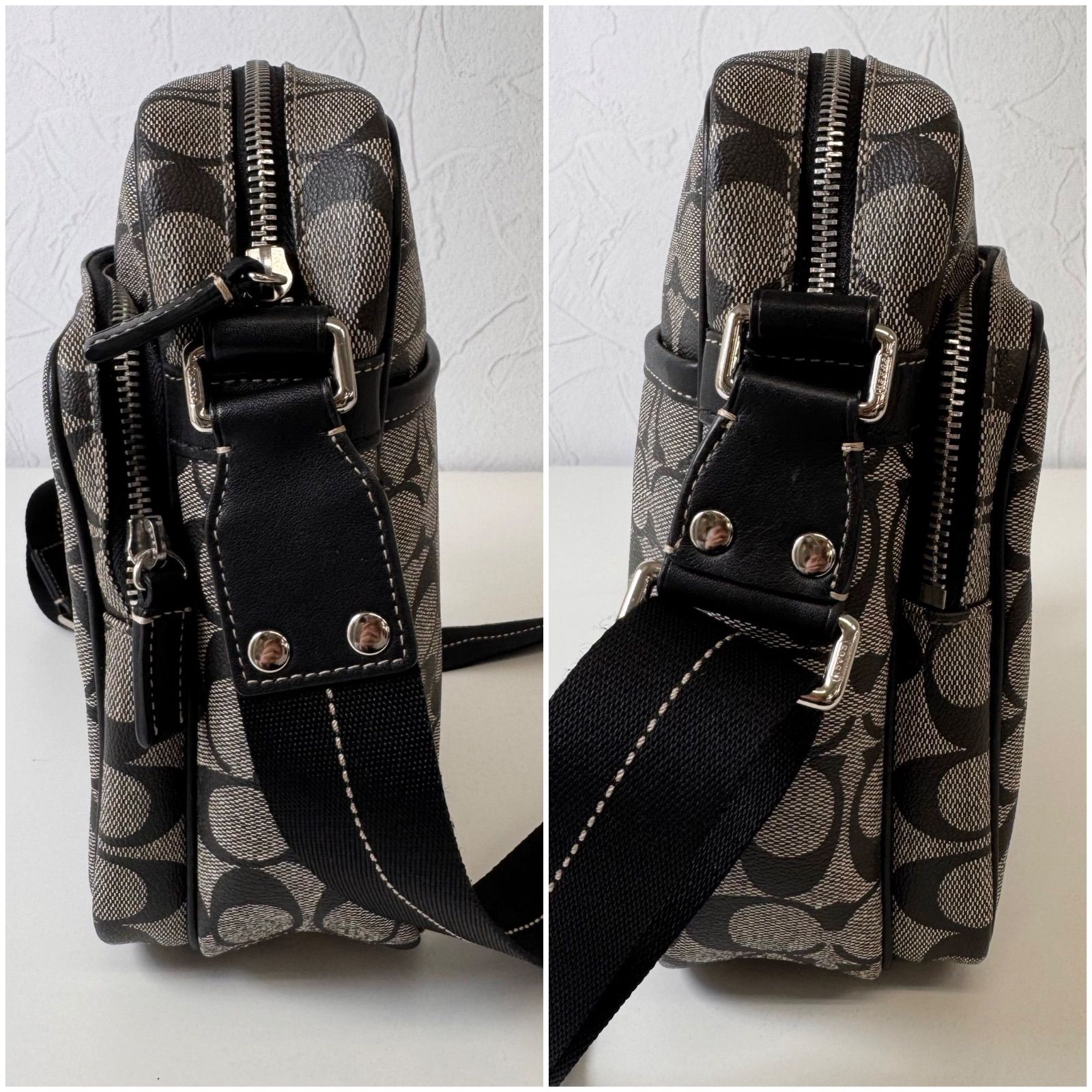 COACH　コーチ ショルダーバック　シグネチャー　ヘリテージ　PVC メンズ 10％クーポン】✨Aランク COACH コーチ ショルダーバッグ クロス