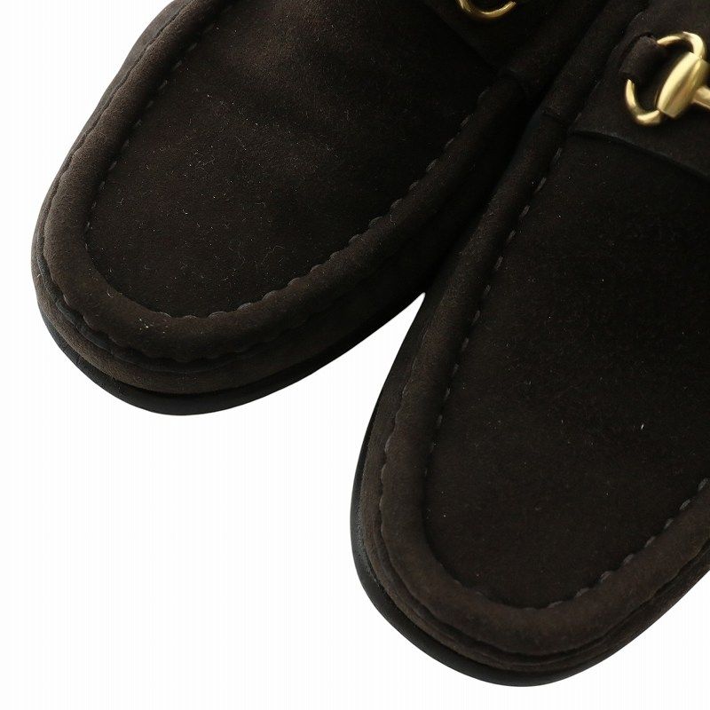 グッチ GUCCI ローファー スエード ラウンドトゥ ホースビット