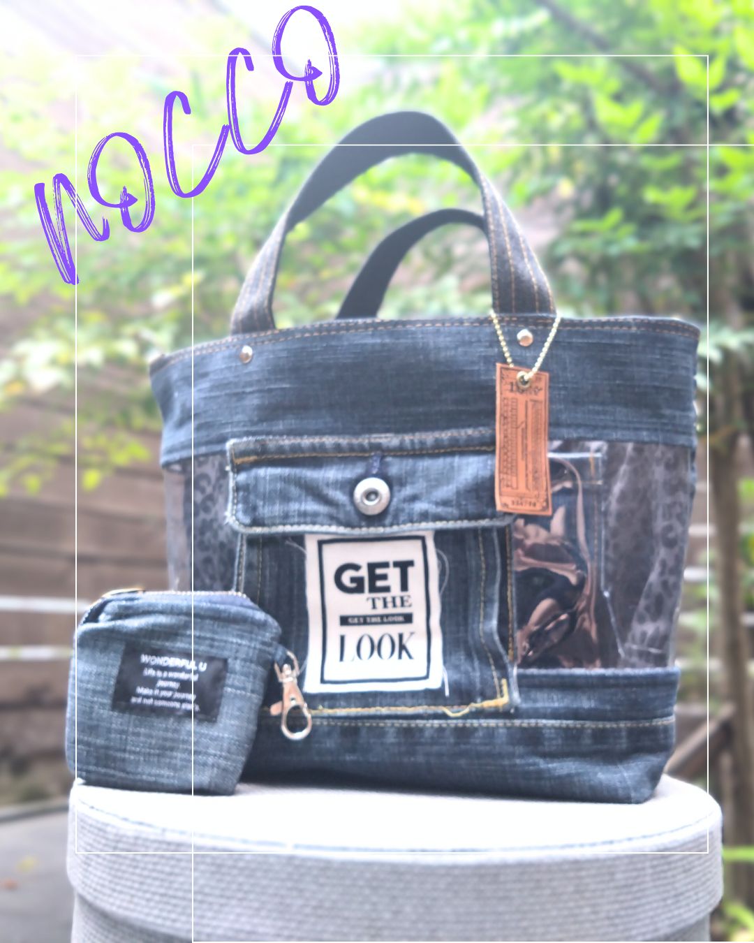 №741【DENIM✖️PVC CLEAR Leopard TOTE BAG❤️】両面可愛い