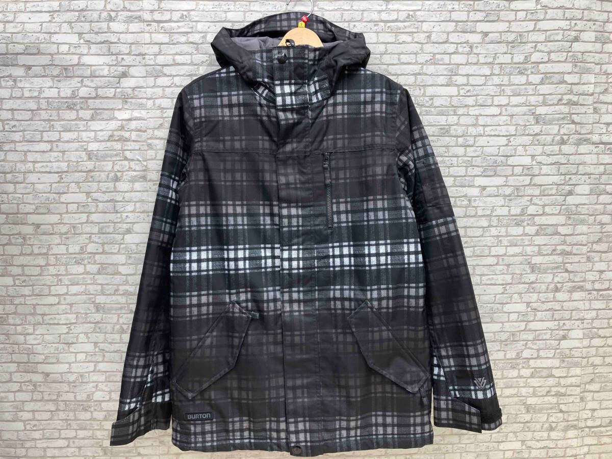 スノーボードジャケット BURTON バートン the white collection サイズS ブラック×ホワイト×グレー チェック柄 メンズ