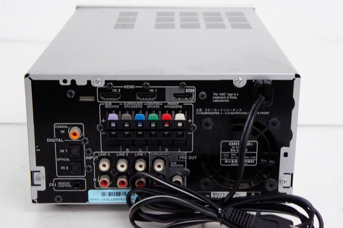 中古】ONKYOオンキヨー AVセンター SA-205HD(S) アンプ - メルカリ