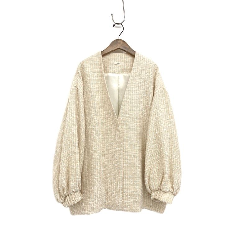 yori ヨリ ミックスツイードジャケット F ピンク ノーカラー yori ヨリ ミックスツイードジャケット F ピンク ノーカラー ツイード