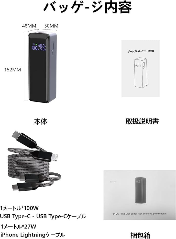 Raydyn Power Bank 大容量モバイルバッテリー 40000mAh・最大