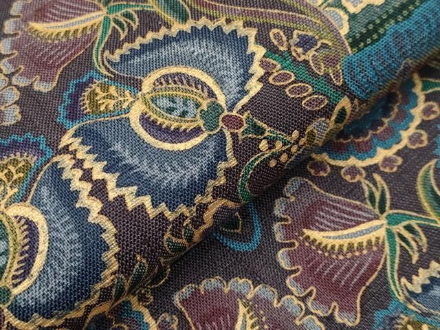 平和屋本店■極上　前田仁仙　仁仙更紗　全通柄袋帯　紬地　横段花文　金彩　逸品　CYAA1689s5 平和屋本店□極上 前田仁仙 仁仙更紗 全通柄袋帯 紬地 横段花文 金彩