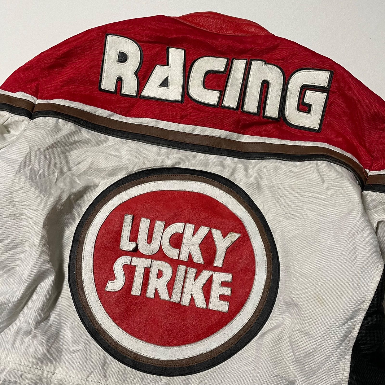 LUCKY STRIKE リアルレザー レーシングジャケット サイズM Lucky Strike Racing Jacket - Lucky Strike Leather Jacket