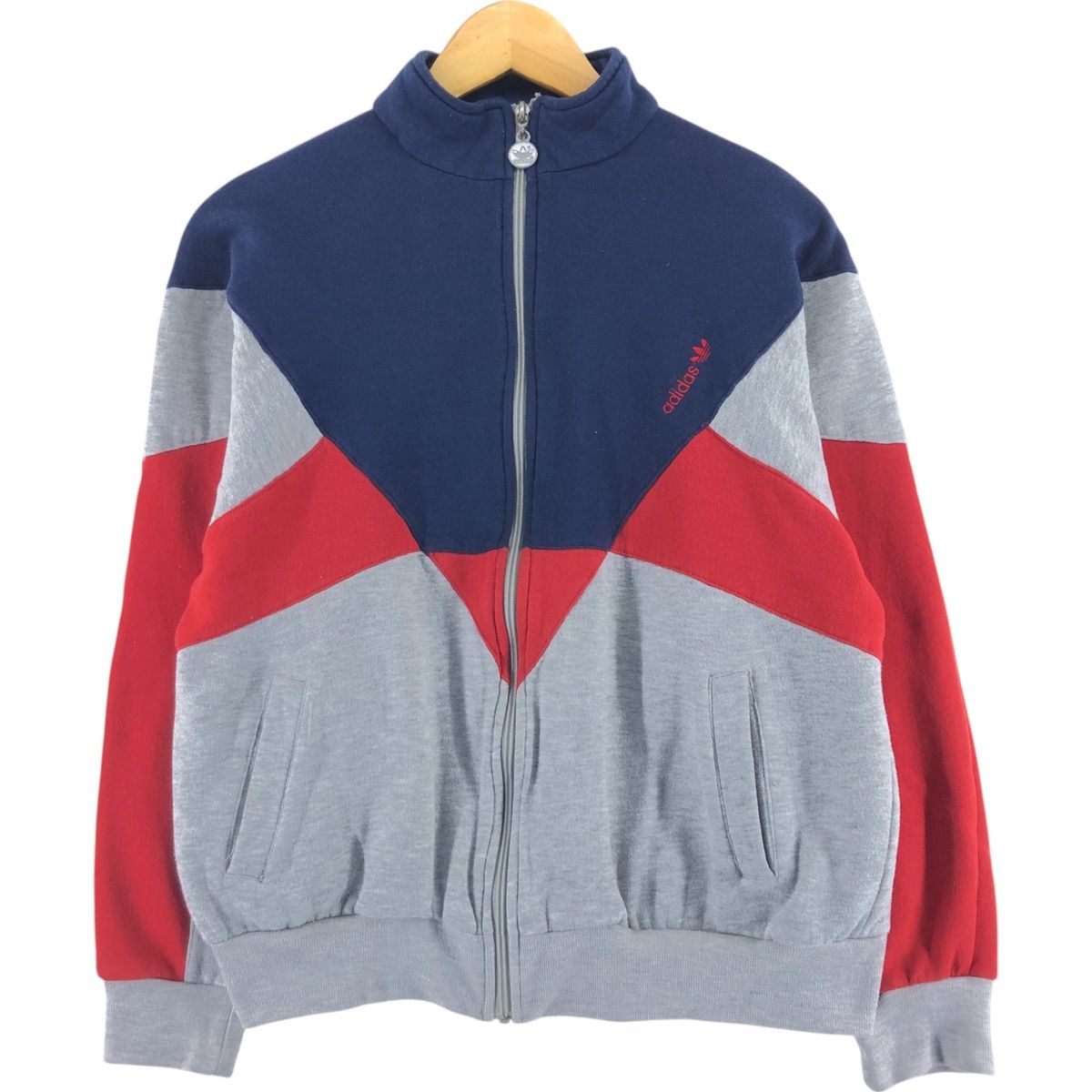 古着 80年代 アディダス adidas フルジップスウェットシャツ トレーナー メンズM相当 ヴィンテージ/eaa513047