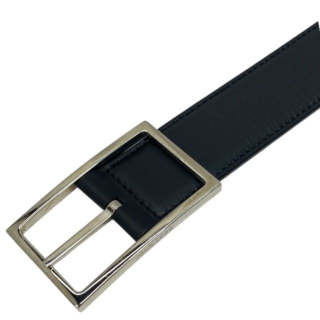 ジョンロブ L1914 ベルト STEEPLE スティープル ミュージアムカーフリバーシブルベルト レザー シルバー ブラック サイズ95 JOHN LOBB