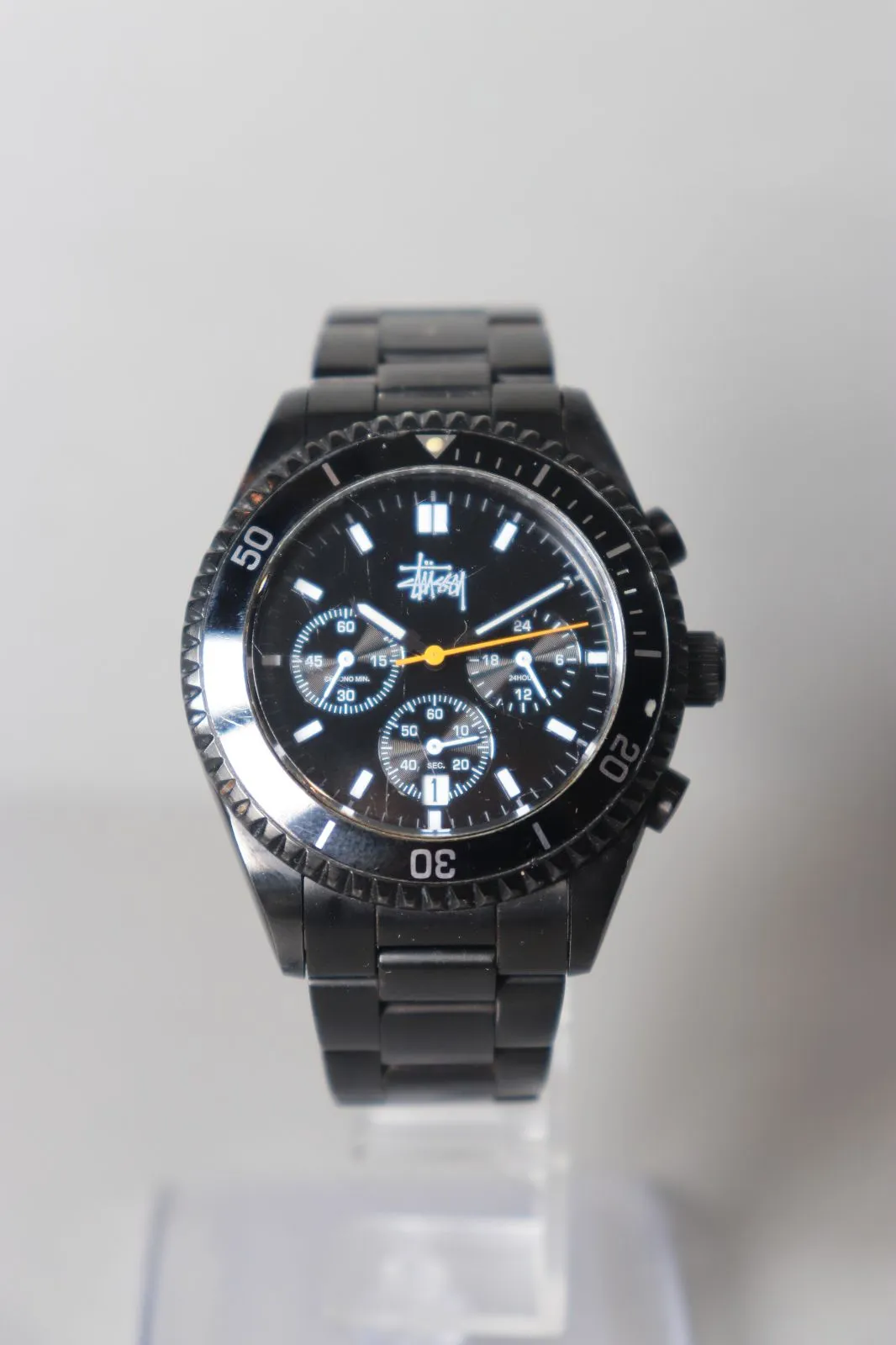 STUSSY 腕時計 稼働品 ソーラー LEON TIME 純正ベルト正規 未使用品