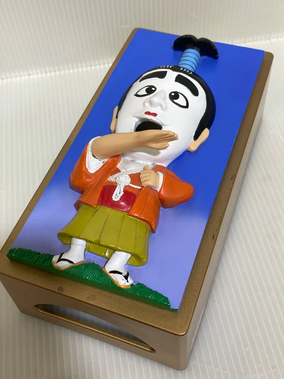 志村けん バカ殿 立体 ティッシュボックス ティッシュケース ドリフ 青