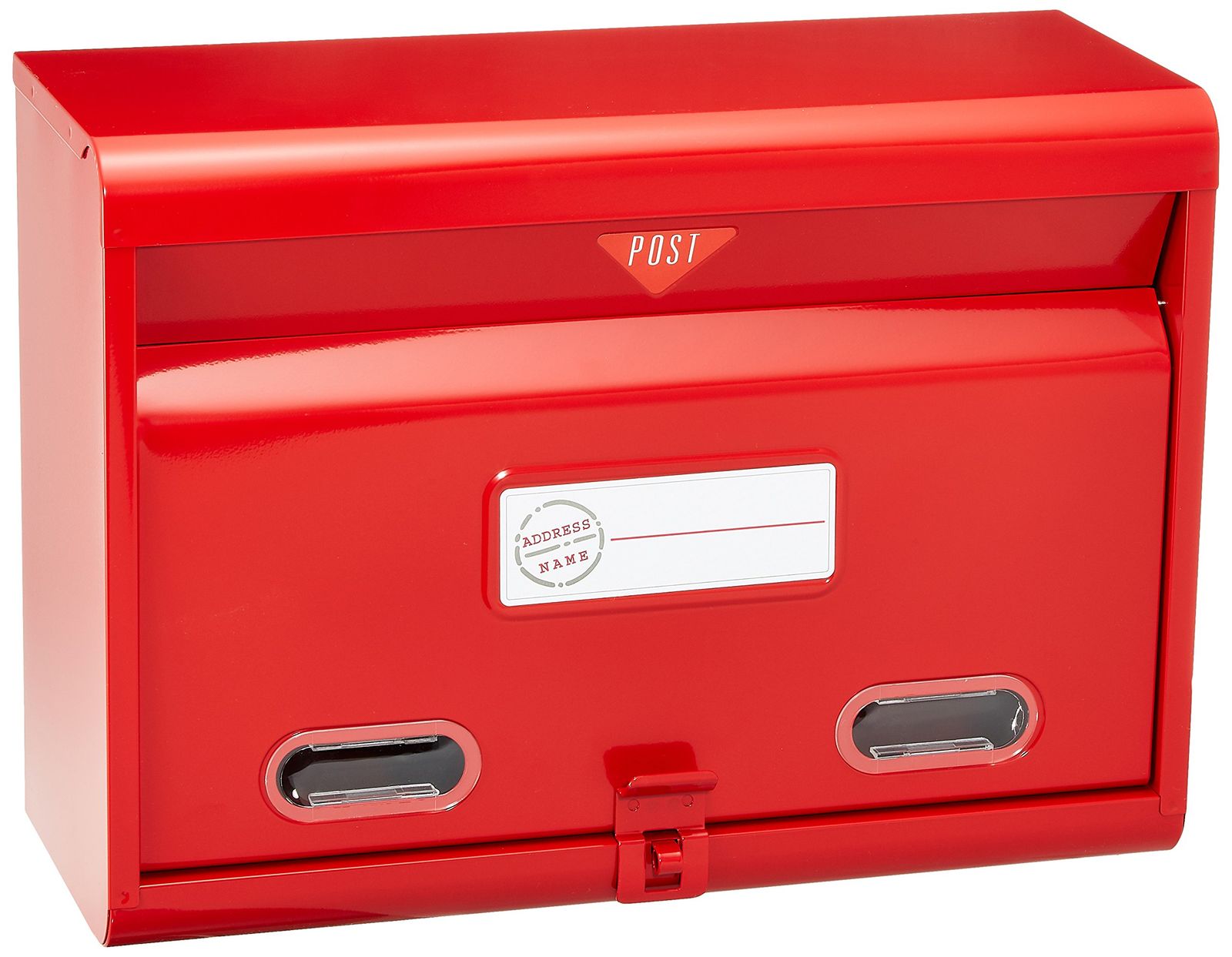 新品 グリーンライフ(GREEN LIFE) ポスト 壁掛け【日本製】 スチール製 A4サイズ対応 南京錠取付可 レッド FH-51R