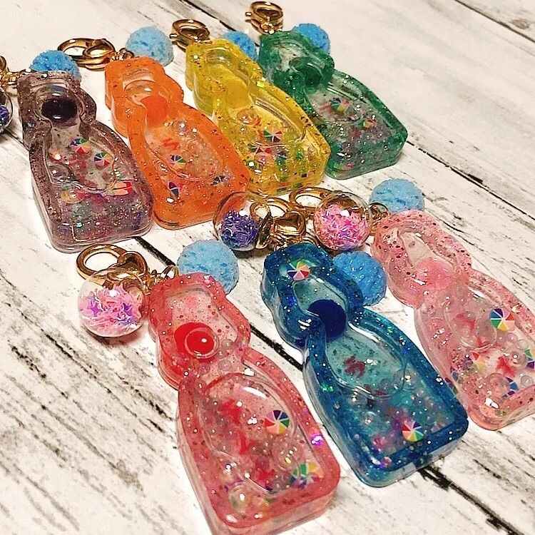 ラムネシェイカー◇シャカシャカキーホルダー ハートシェイカー