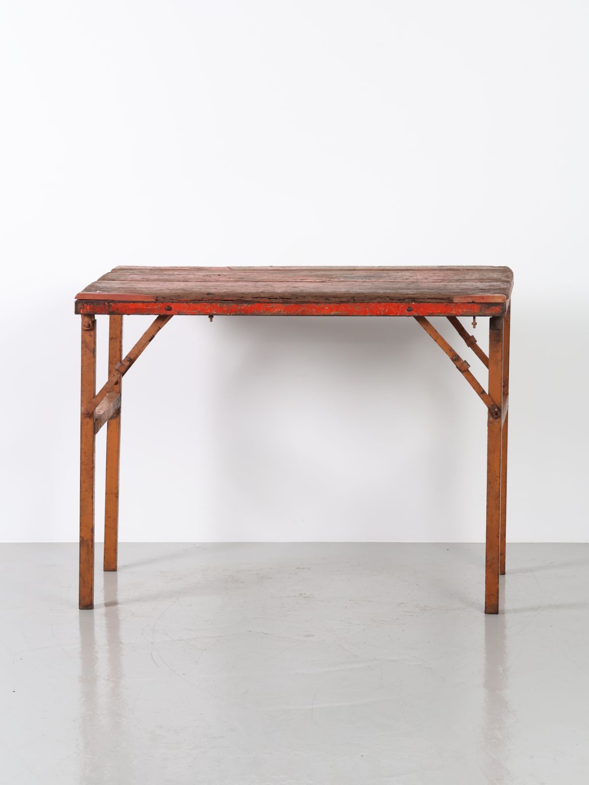 1960 - 70年代 ヴィンテージ レッドペイント フォルディング ワーキング テーブル