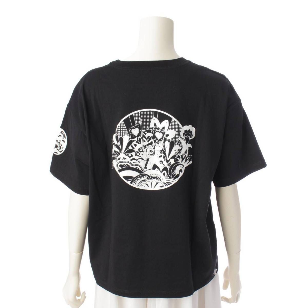売り切り価格❗️エルメス♡フォーブルレインボー♡tシャツ♡38♡美品 エルメス フォーブルレインボー コットン Tシャツ ブラック