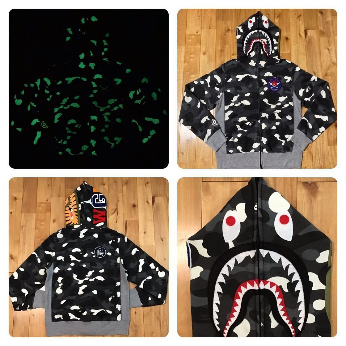 ☆蓄光☆ city camo シャーク パーカー Mサイズ shark full zip hoodie 