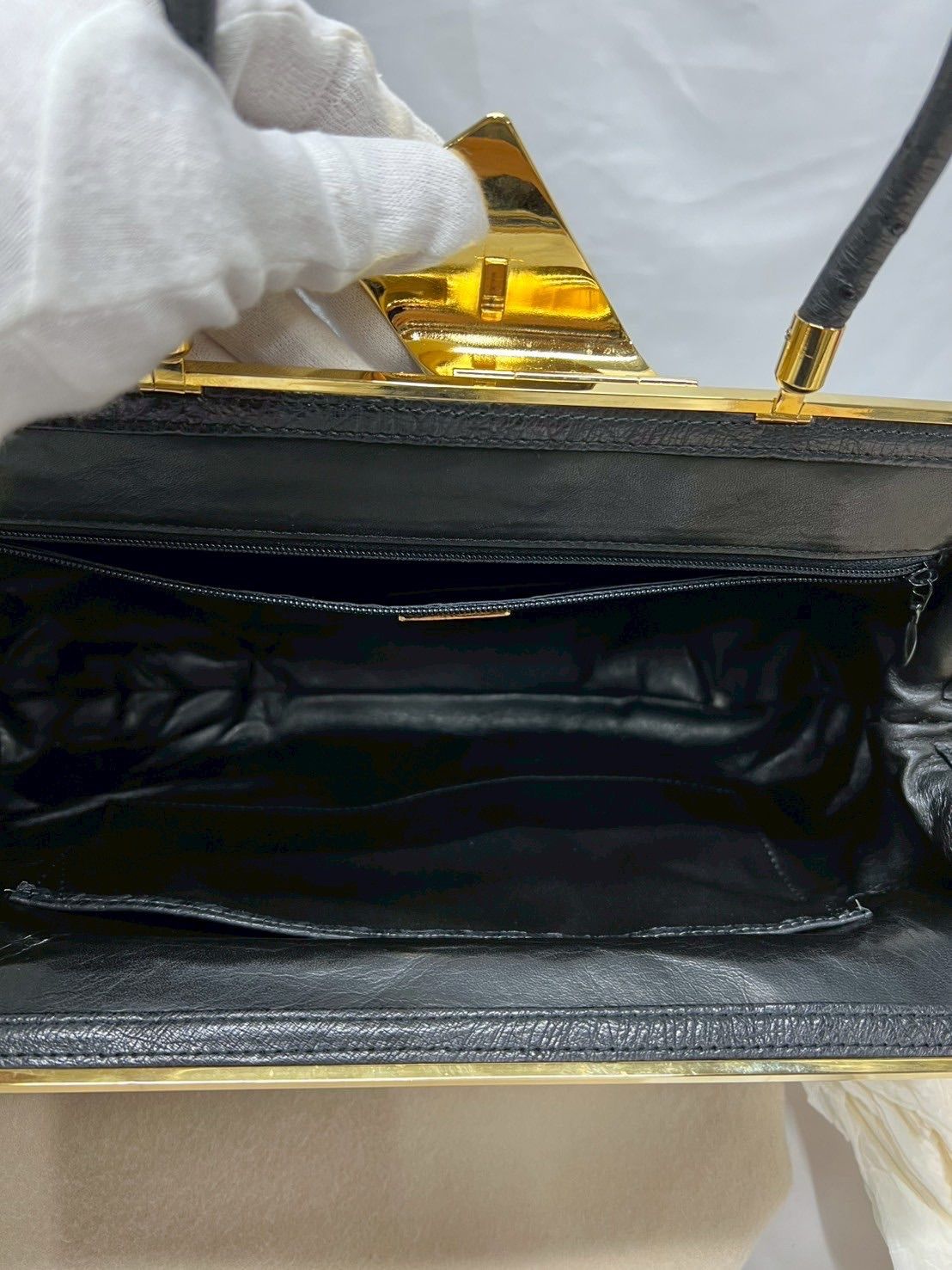 外装美品　HAMANO 濱野　ハマノ　サンピエトロ　オーストリッチ　ハンドバッグ 外装美品 HAMANO 濱野 ハマノ サンピエトロ オーストリッチ