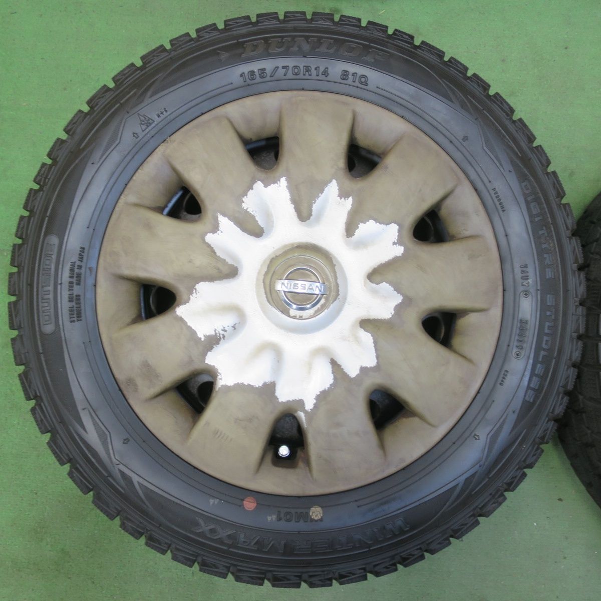 品質100％ 保証！ バリ溝 ほぼ10分 日産 K12 マーチ 純正 スチール 165 70R14 スタッドレス ダンロップ ウインターマックス WM01 14インチ PCD100 4H 5093006イス デザイン・サイズが豊富。