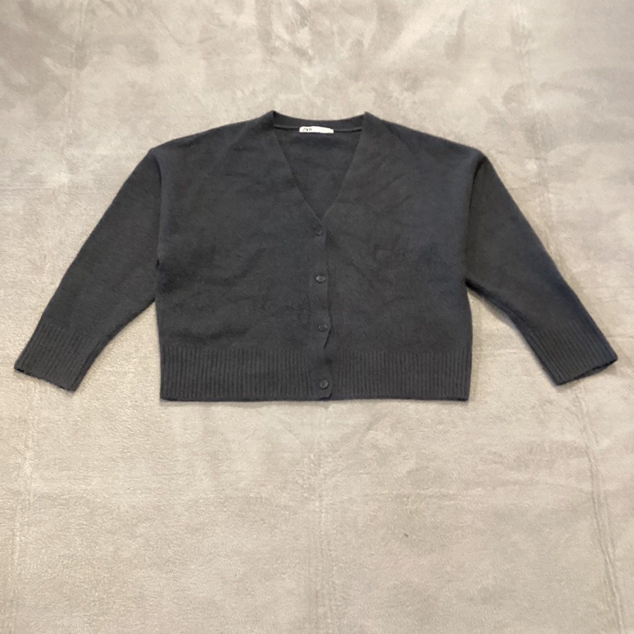 ZARA ザラ クロップドニットカーディガン サイズS グレー｜Yahoo