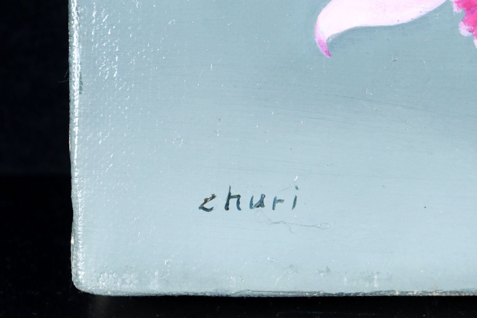 F6号】ロッカクアヤコ 肉筆保証/表裏サイン・裏描き有り/油彩/アクリル