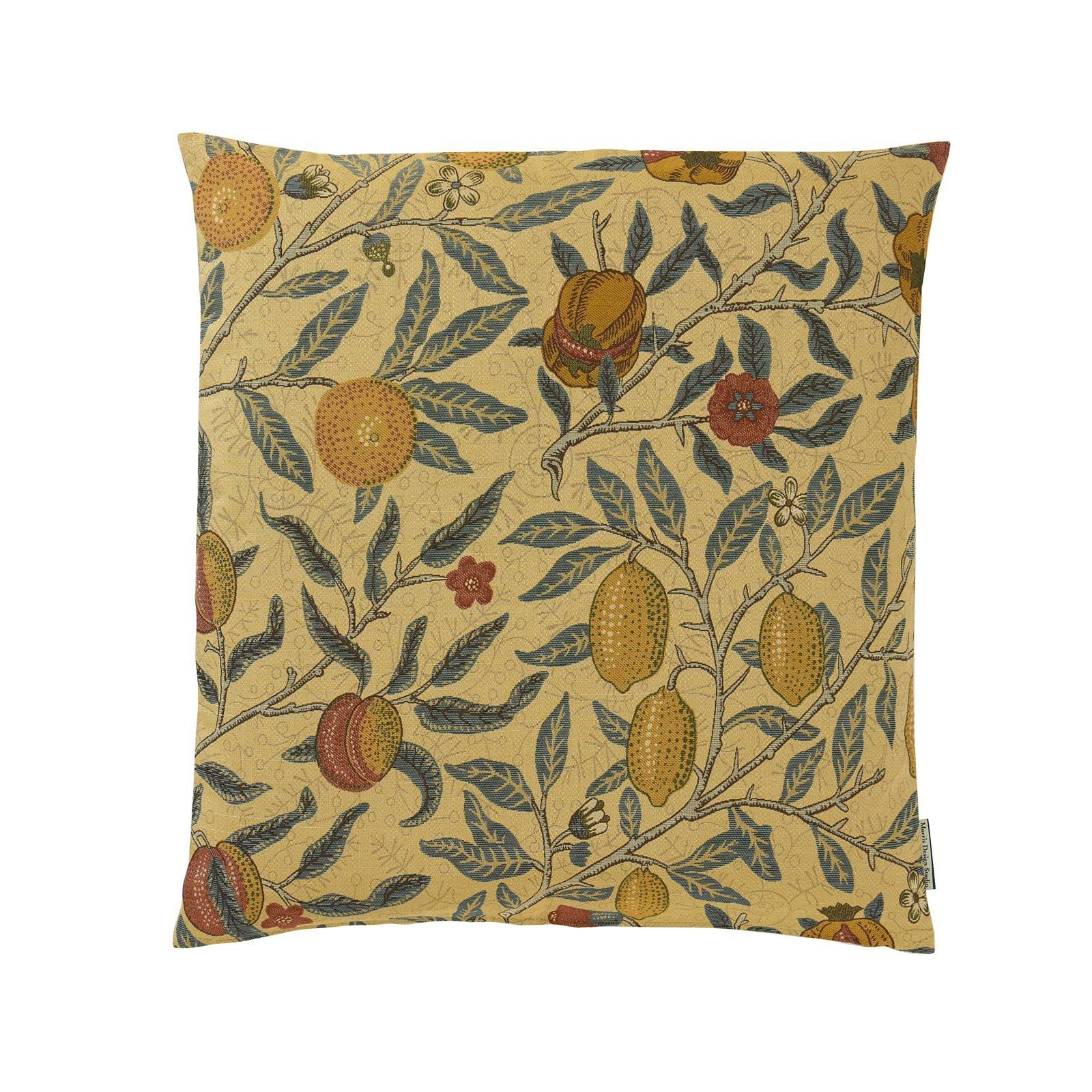 【人気商品】Design Studio モリスデザインスタジオ 座布団カバー Morris フル－ツ イエロー 55×59 LL1729 川島織物セルコン 日本製 洋風 洗える