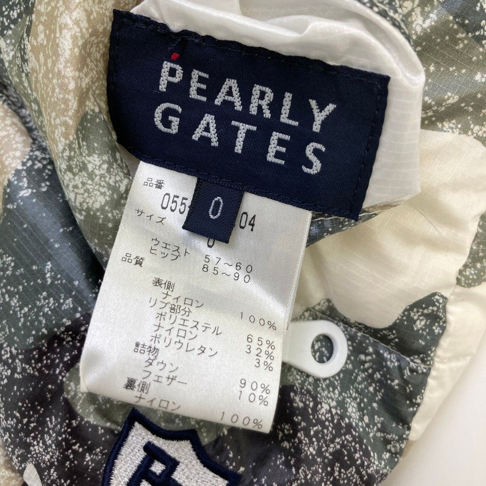 サイズ：0 PEARLY GATES パーリーゲイツ ; リバーシブル ダウンスカート カモフラ柄 ホワイト系 [240101456132] ゴルフウェア レディース ストスト サイズ：0 PEARLY GATES パーリーゲイツ ; リバーシブル ダウン